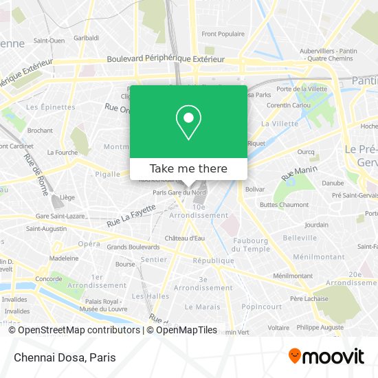 Chennai Dosa map