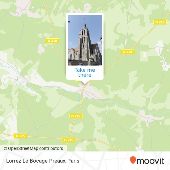 Mapa Lorrez-Le-Bocage-Préaux