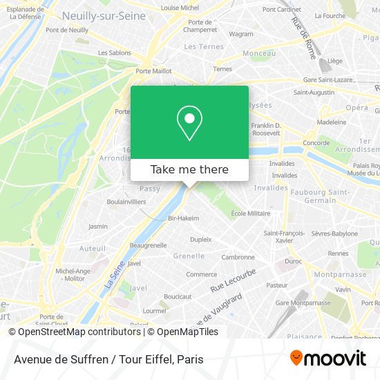 Mapa Avenue de Suffren / Tour Eiffel