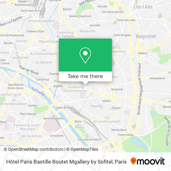 Hôtel Paris Bastille Boutet Mgallery by Sofitel map