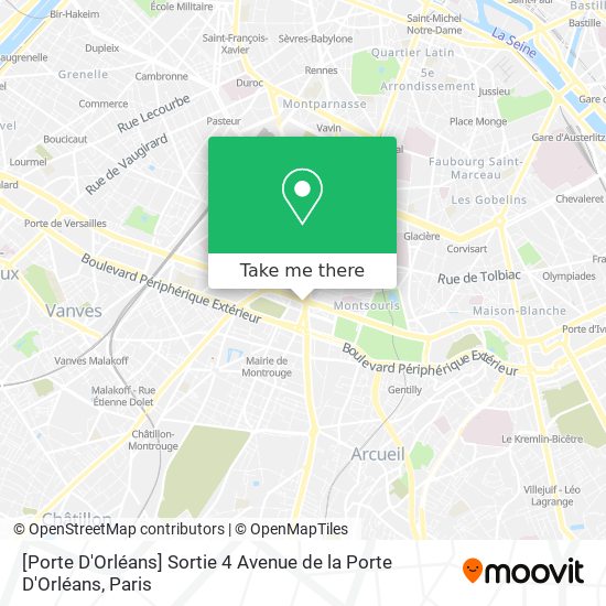 Mapa [Porte D'Orléans] Sortie 4 Avenue de la Porte D'Orléans