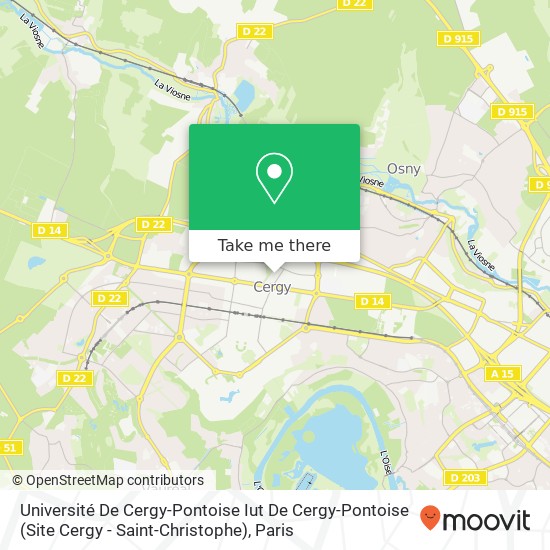 Mapa Université De Cergy-Pontoise Iut De Cergy-Pontoise (Site Cergy - Saint-Christophe)