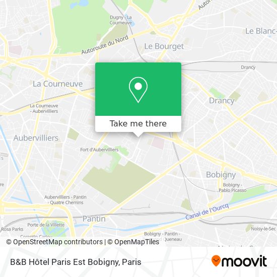 Mapa B&B Hôtel Paris Est Bobigny