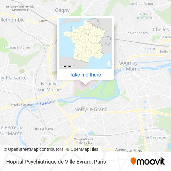 Mapa Hôpital Psychiatrique de Ville-Évrard