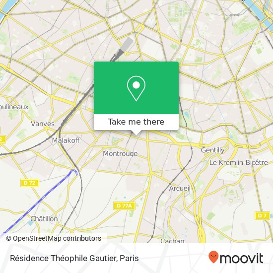 Mapa Résidence Théophile Gautier