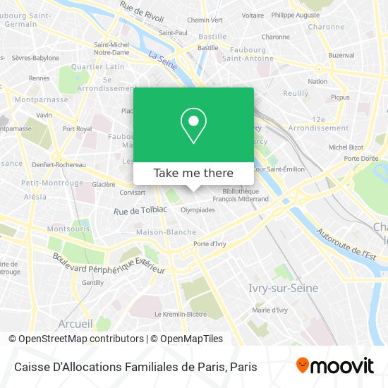 Caisse D'Allocations Familiales de Paris map