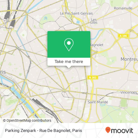 Parking Zenpark - Rue De Bagnolet map