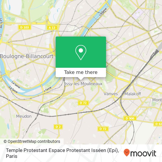 Temple Protestant Espace Protestant Isséen (Epi) map