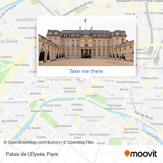 Mapa Palais de L'Élysée