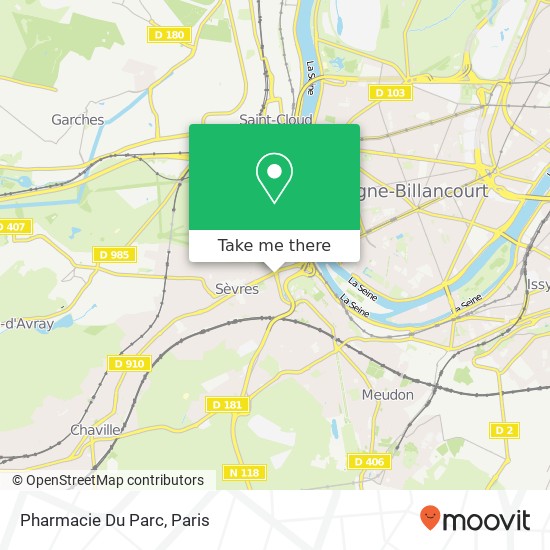 Mapa Pharmacie Du Parc