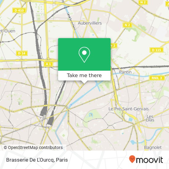Mapa Brasserie De L'Ourcq