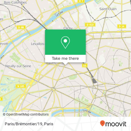 Mapa Paris/Brémontier/19