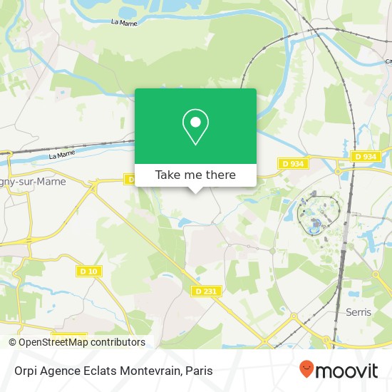 Orpi Agence Eclats Montevrain map