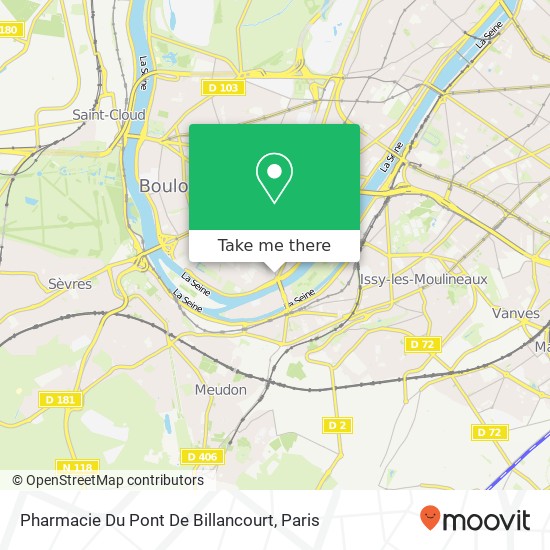 Mapa Pharmacie Du Pont De Billancourt