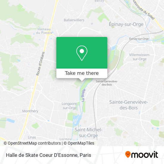 Mapa Halle de Skate Coeur D'Essonne