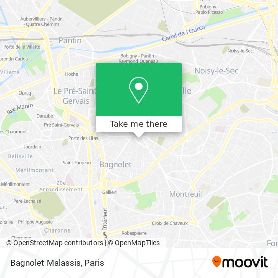 Bagnolet Malassis map