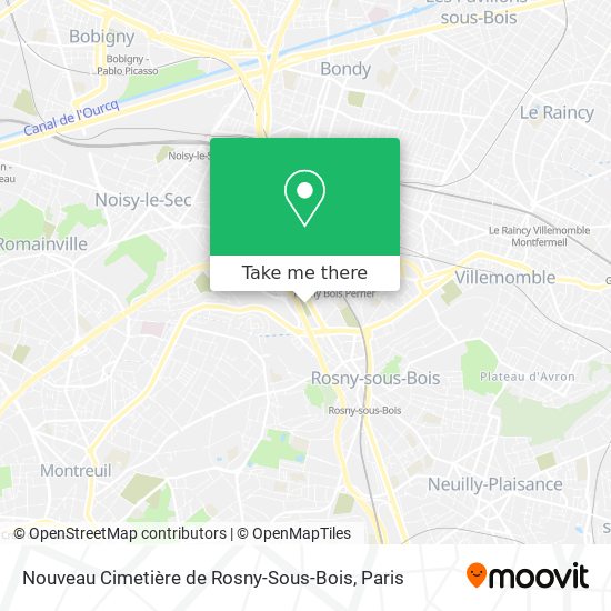Mapa Nouveau Cimetière de Rosny-Sous-Bois