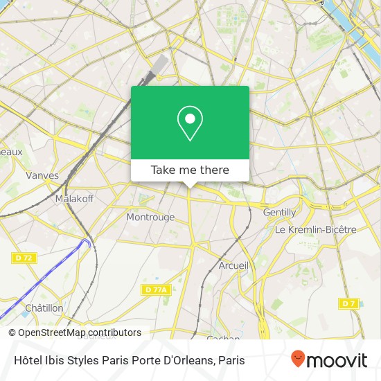 Hôtel Ibis Styles Paris Porte D'Orleans map