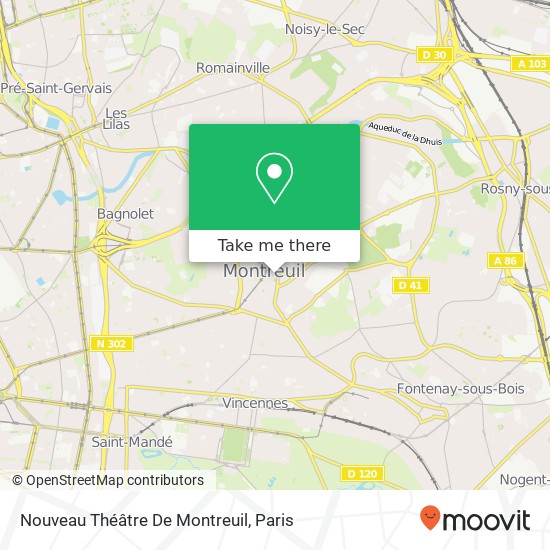 Mapa Nouveau Théâtre De Montreuil