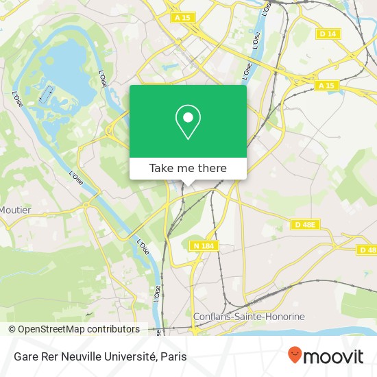 Gare Rer Neuville Université map