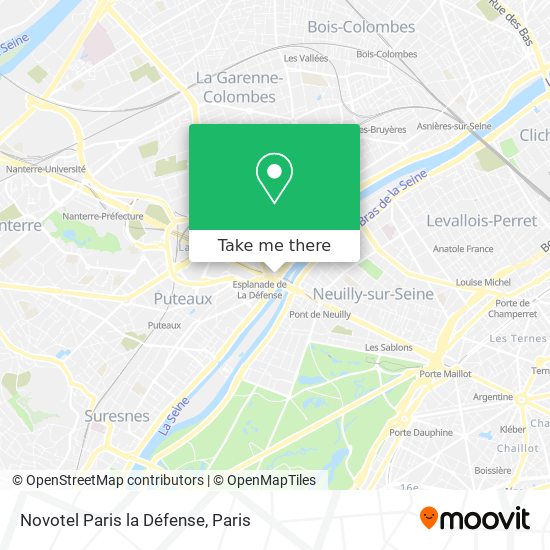 Mapa Novotel Paris la Défense