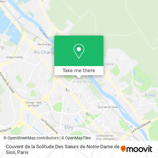 Mapa Couvent de la Solitude Des Sœurs de Notre-Dame de Sion