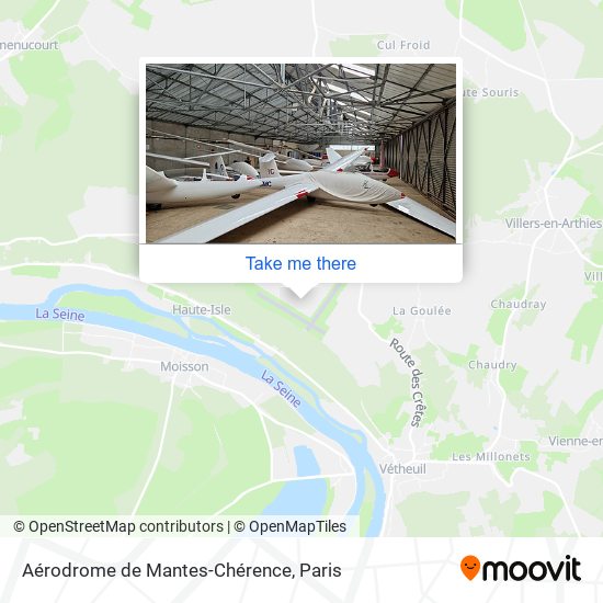 Mapa Aérodrome de Mantes-Chérence