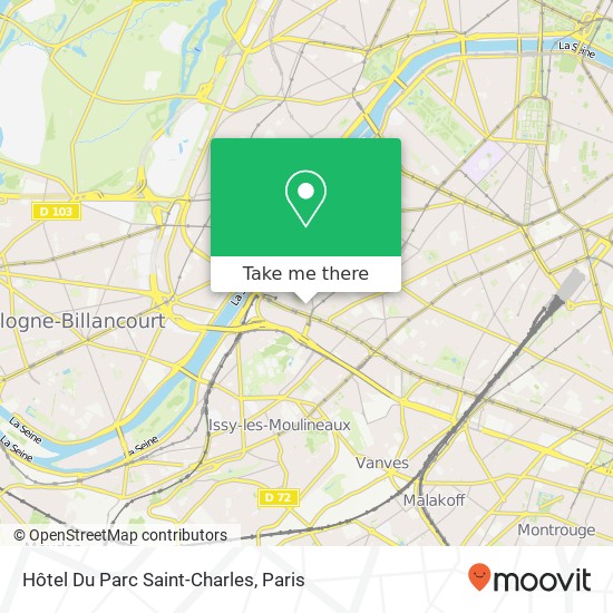 Hôtel Du Parc Saint-Charles map
