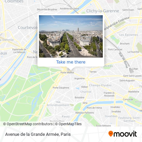 Mapa Avenue de la Grande Armée