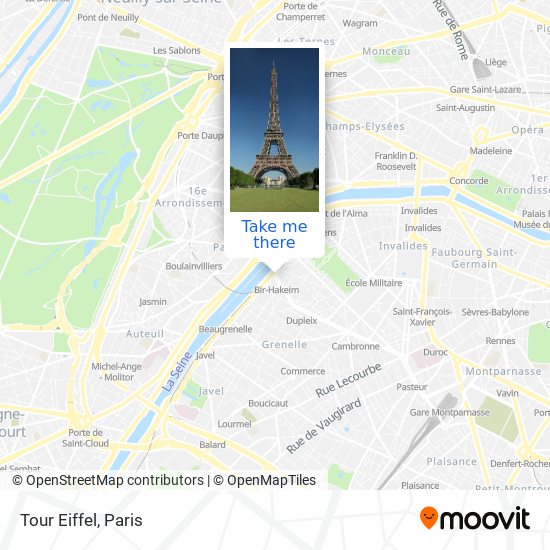 Mapa Tour Eiffel