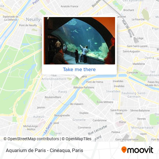 Mapa Aquarium de Paris - Cinéaqua