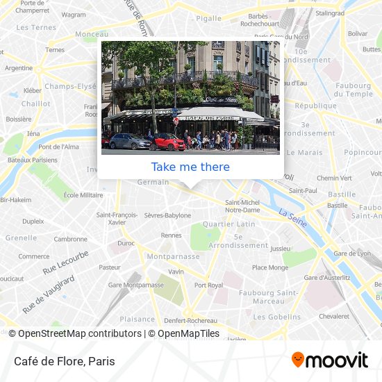 How to get to Café de Flore in Paris by Metro, Bus, Train, RER or Light  Rail?