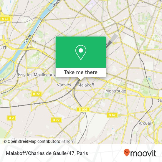 Malakoff/Charles de Gaulle/47 map