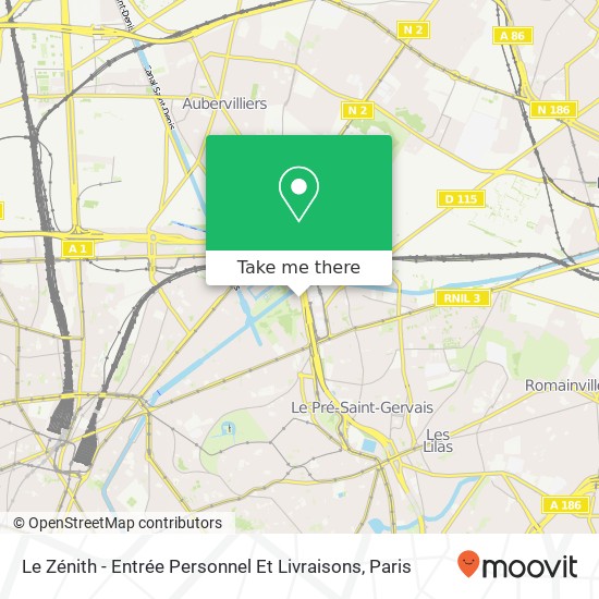 Mapa Le Zénith - Entrée Personnel Et Livraisons