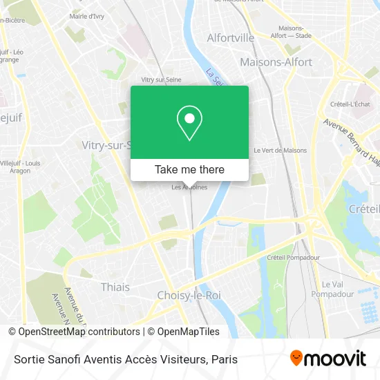 Sortie Sanofi Aventis Accès Visiteurs map