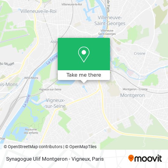 Mapa Synagogue Ulif Montgeron - Vigneux