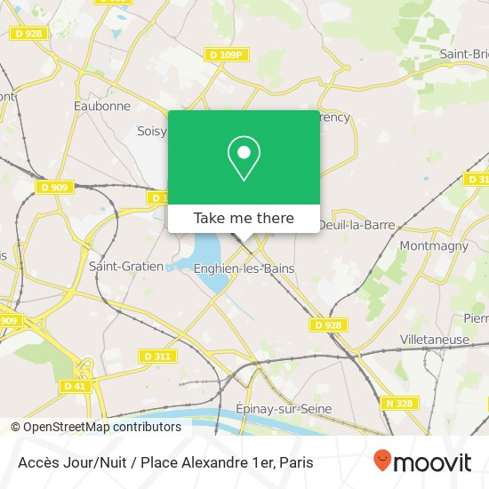 Mapa Accès Jour / Nuit / Place Alexandre 1er