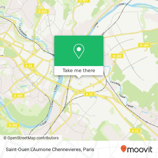 Mapa Saint-Ouen L'Aumone Chennevieres