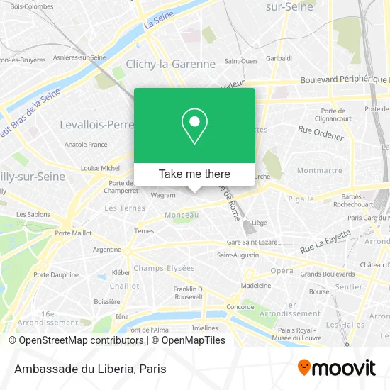 Ambassade du Liberia map