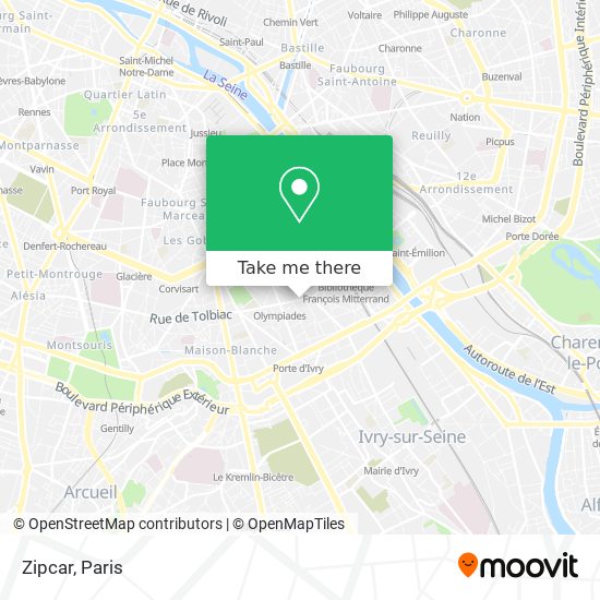 Zipcar map