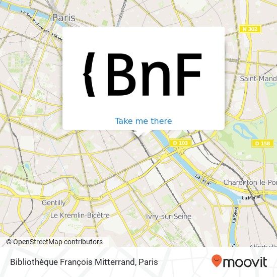 Mapa Bibliothèque François Mitterrand