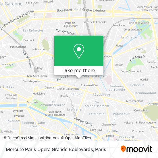 Mapa Mercure Paris Opera Grands Boulevards