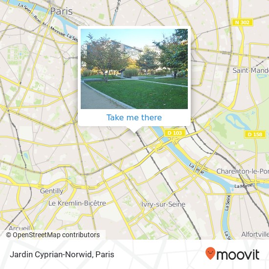 Mapa Jardin Cyprian-Norwid