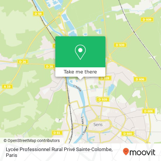 Mapa Lycée Professionnel Rural Privé Sainte-Colombe