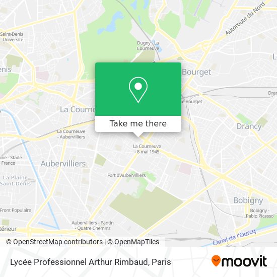 Mapa Lycée Professionnel Arthur Rimbaud
