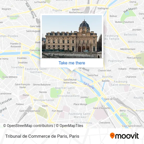 Tribunal de Commerce de Paris map