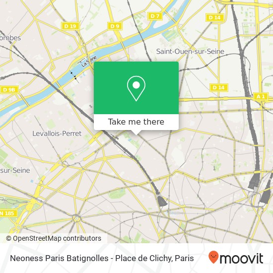 Mapa Neoness Paris Batignolles - Place de Clichy