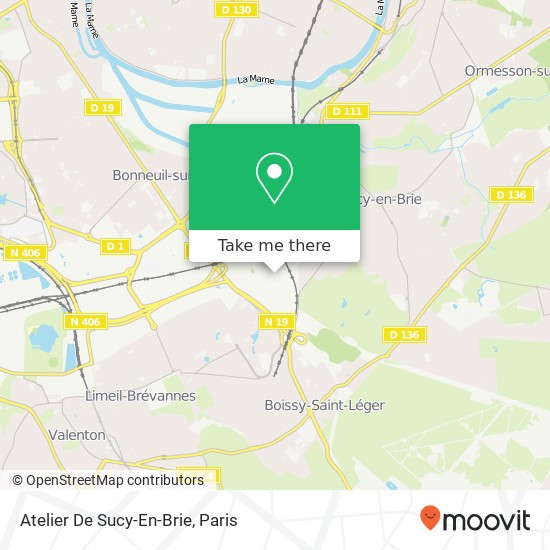 Mapa Atelier De Sucy-En-Brie