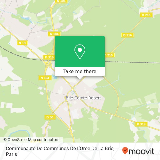Mapa Communauté De Communes De L'Orée De La Brie