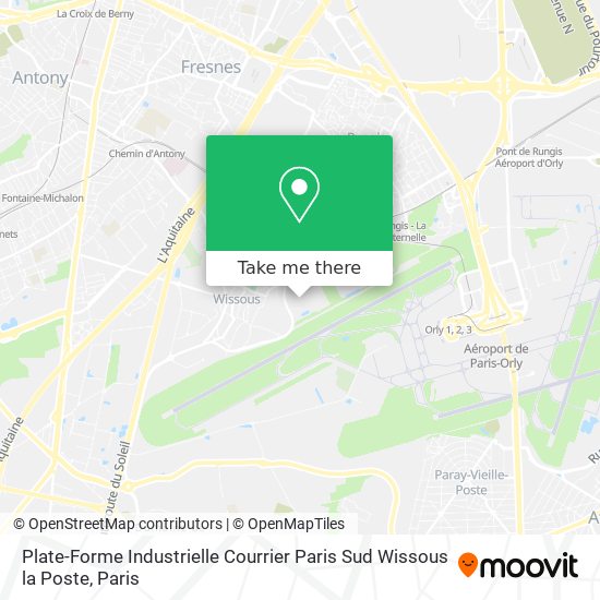 Mapa Plate-Forme Industrielle Courrier Paris Sud Wissous la Poste